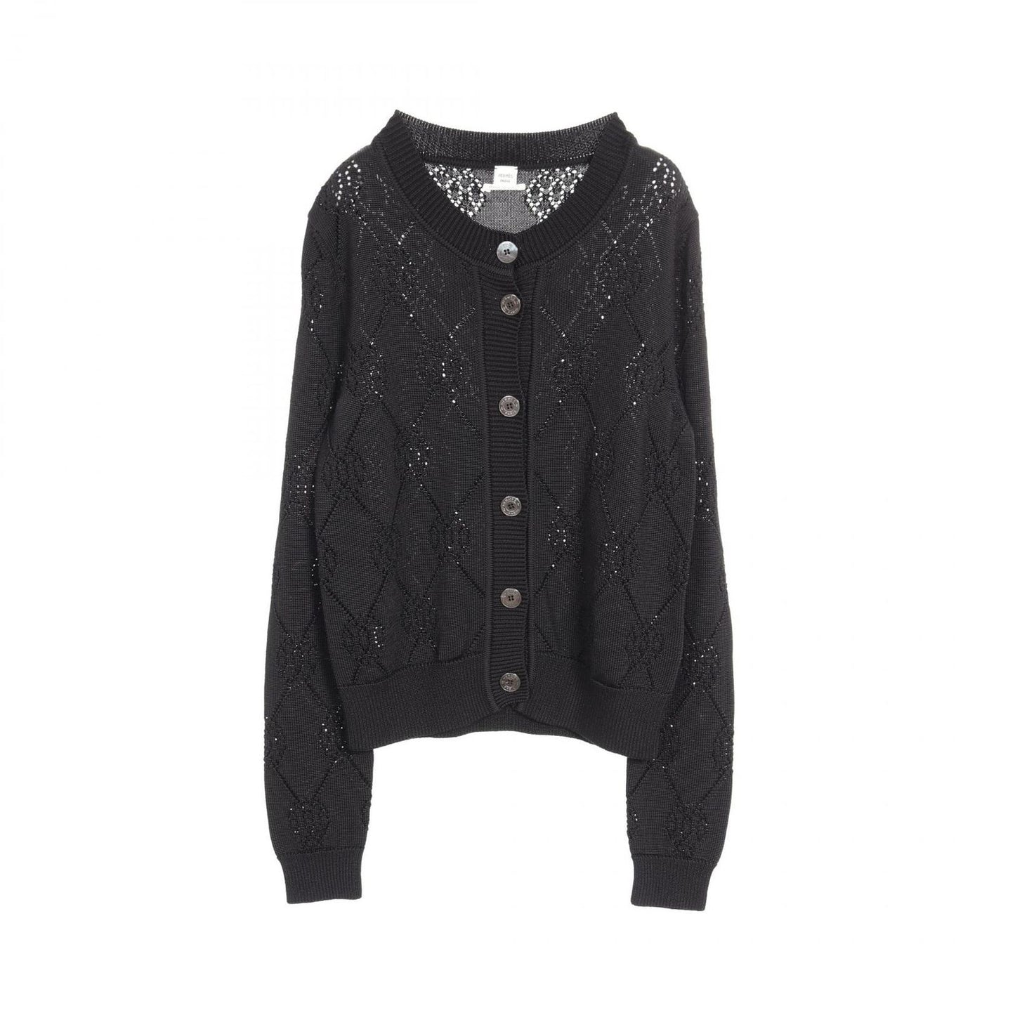 HERMES H-Lift Cardigan in Black Rayon - Timeless Elegance