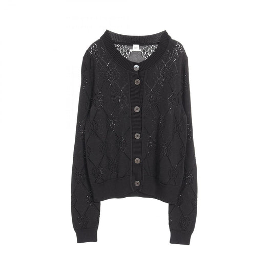 HERMES H-Lift Cardigan in Black Rayon - Timeless Elegance