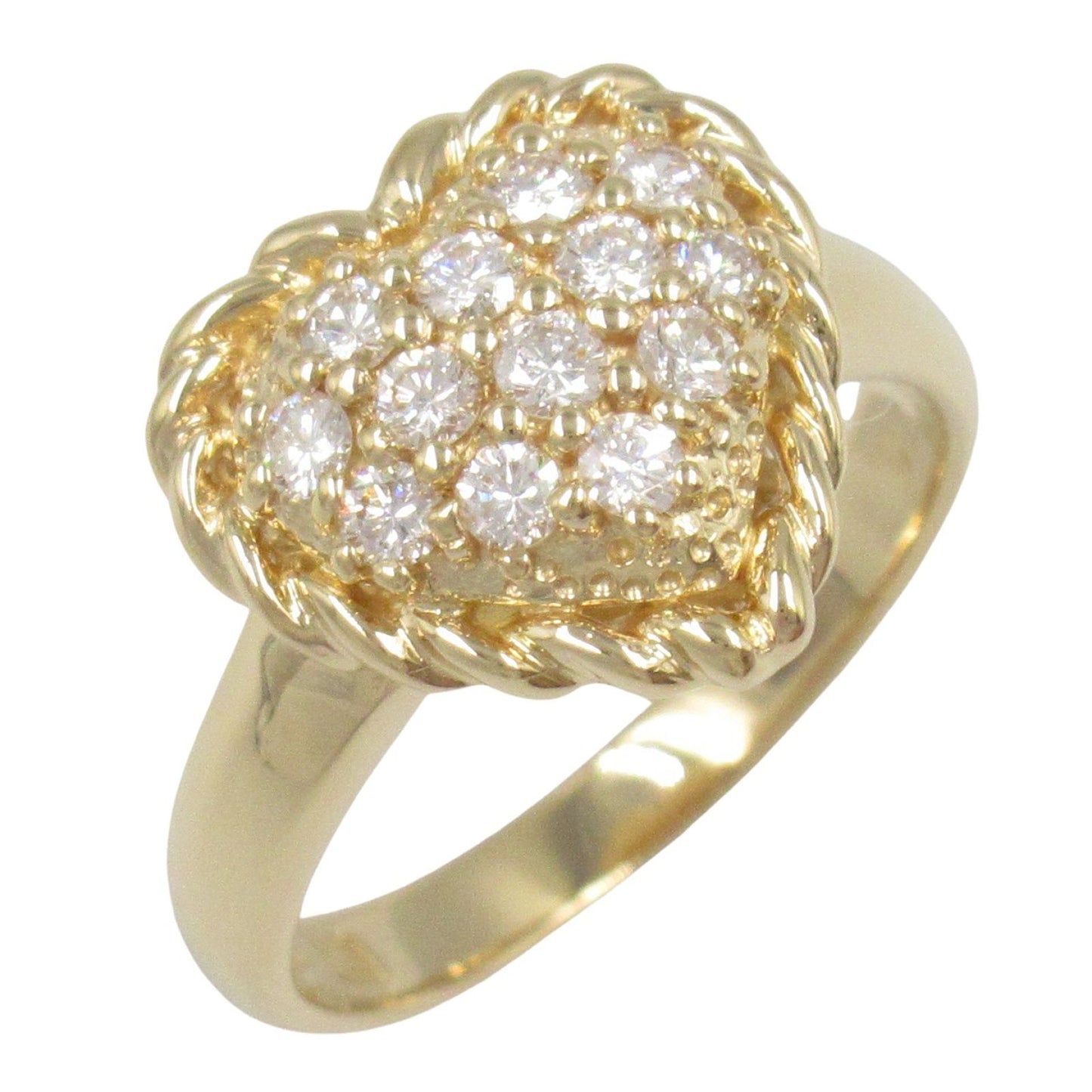 SEIKO Heart Diamond Ring in 18K Yellow Gold - Size 7.5
