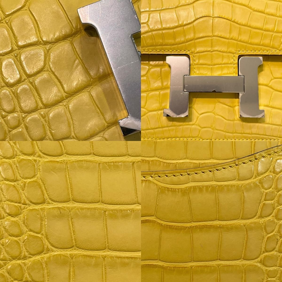 HERMES Constance 3 Mini Miroir in Mimosa with Silver Hardware