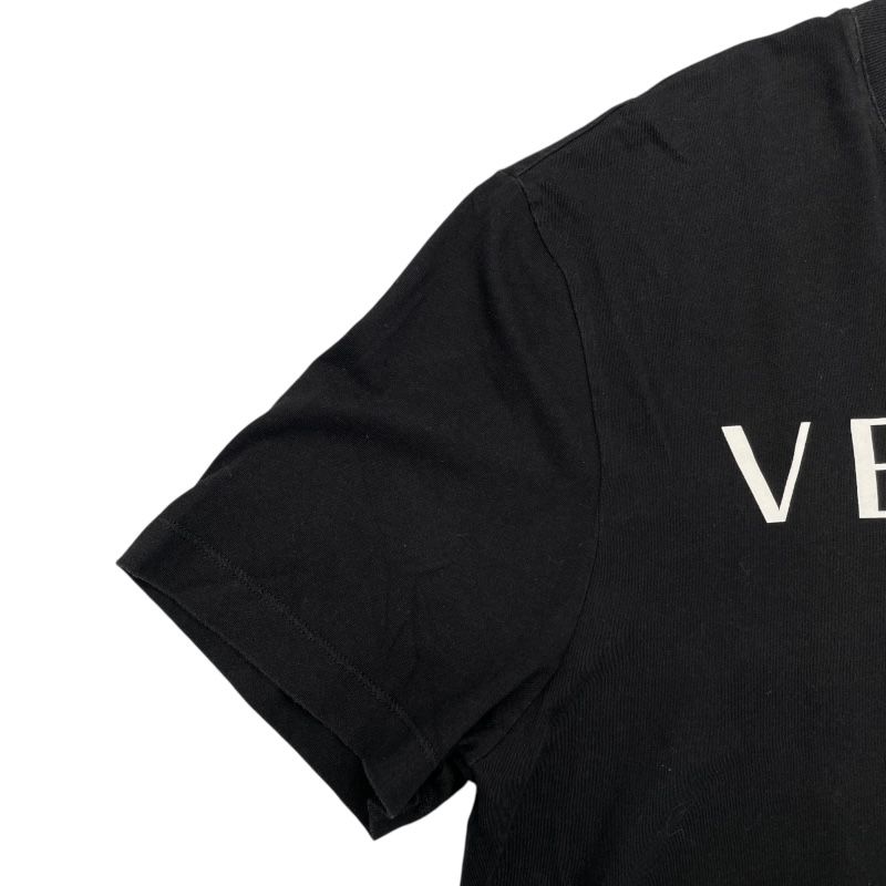 Versace Logo Print T-Shirt in Black Cotton - Men's XL