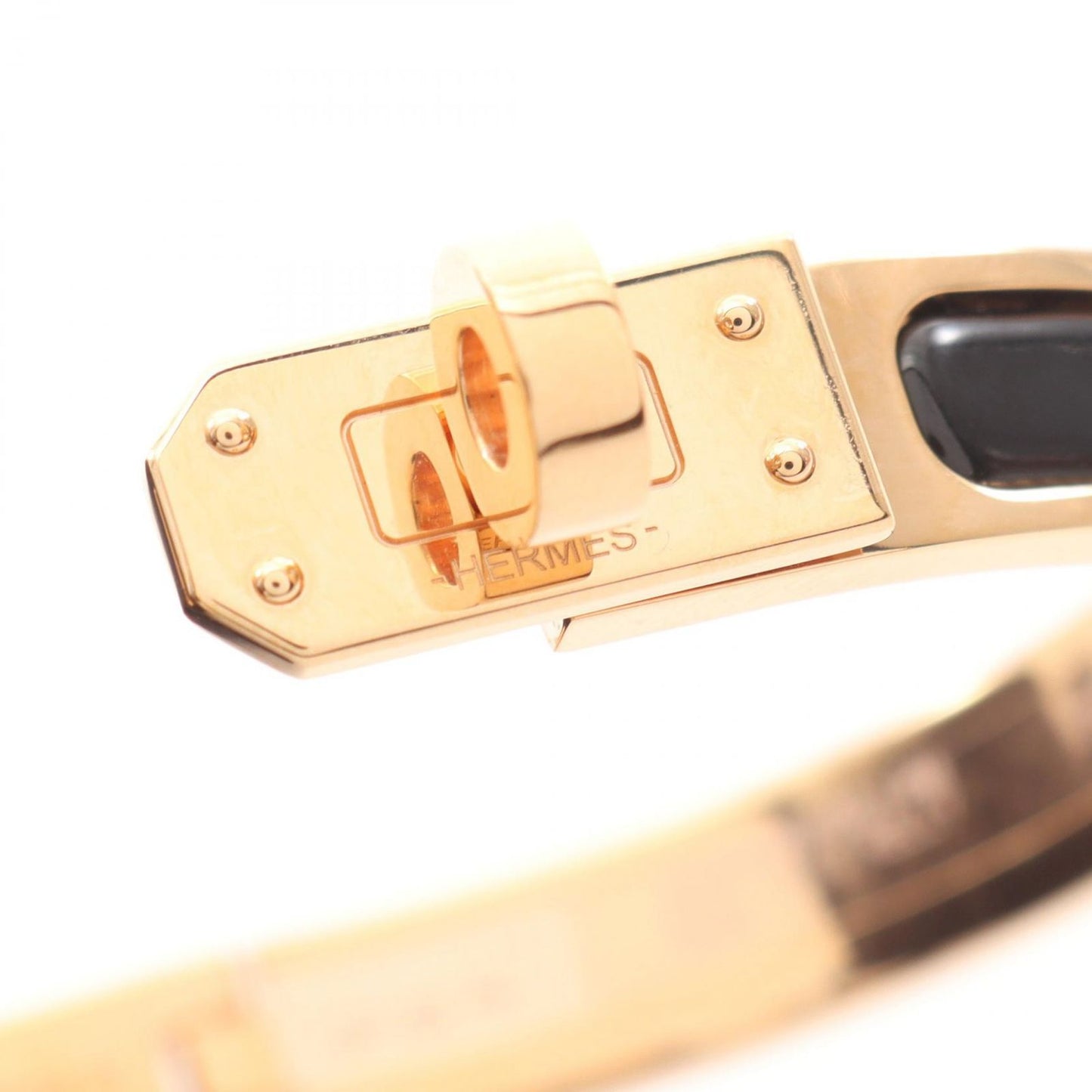 HERMES Mini Click Kelly Bracelet in Black & Gold - Unused Luxury