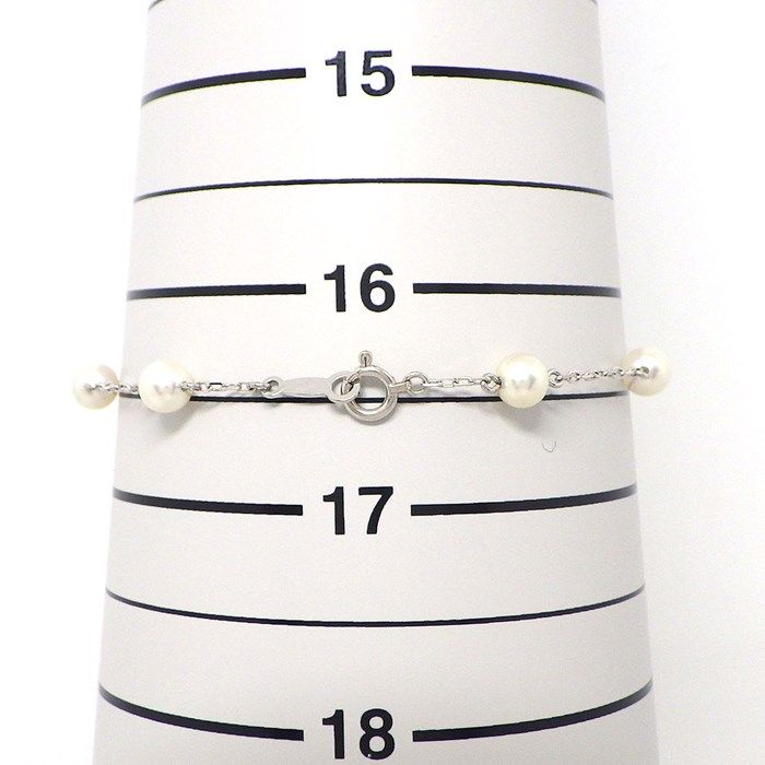 MIKIMOTO 8-Point Pearl Station Bracelet in K18 White Gold