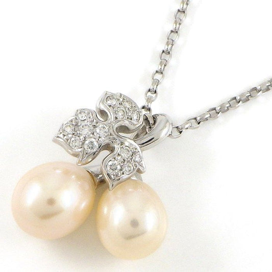 MIKIMOTO Cherry Blossom Pearl Necklace in K18 White Gold