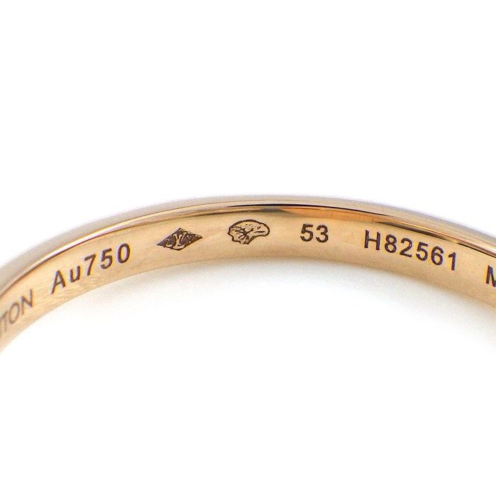 Louis Vuitton Monogram Blossom Mini Ring with Diamond in K18 Pink Gold