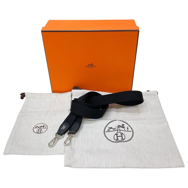 HERMES Evelyne TPM Black Leather Shoulder Bag with Silver Hardware