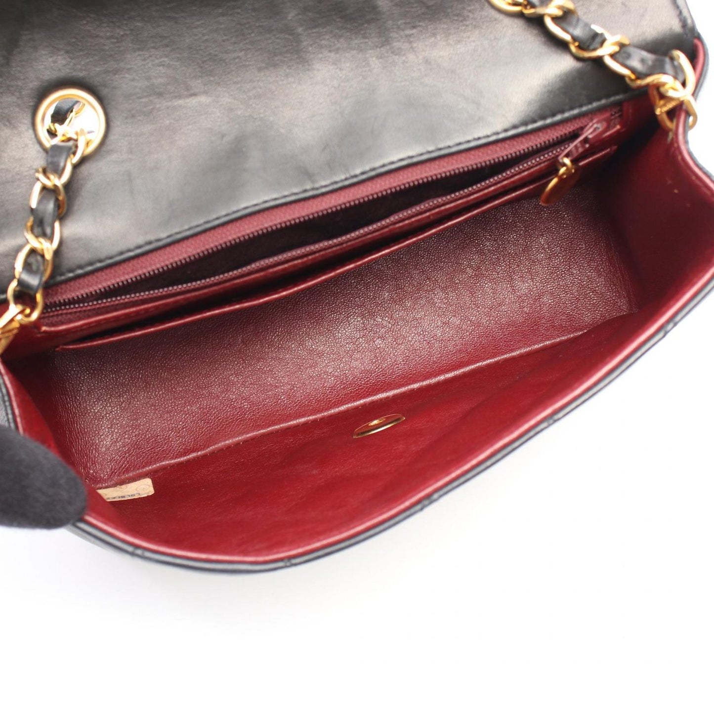 CHANEL Matelassé Diana Flap Shoulder Bag in Black Lambskin