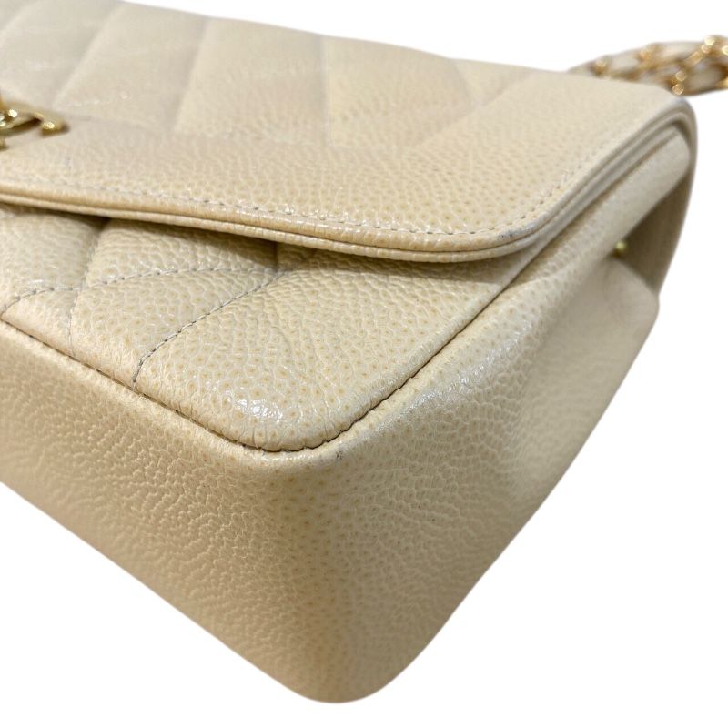 CHANEL Diana 22 Beige Caviar Skin Shoulder Bag with Gold Hardware