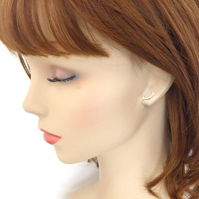 Tiffany & Co. T Smile Diamond Earrings in K18 Pink Gold