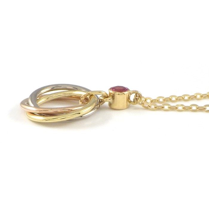 Cartier Baby Trinity Circle Necklace with Pink Sapphire - K18 Gold