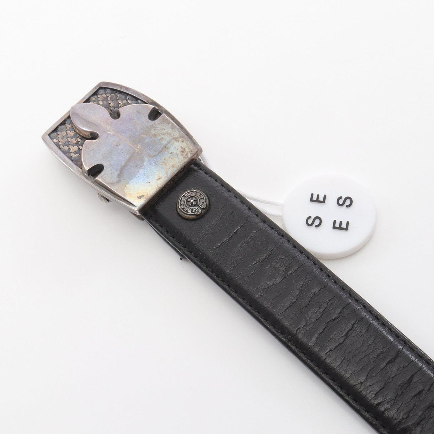 CHROME HEARTS 1.0 Strap Military Flare Leather Belt - Black