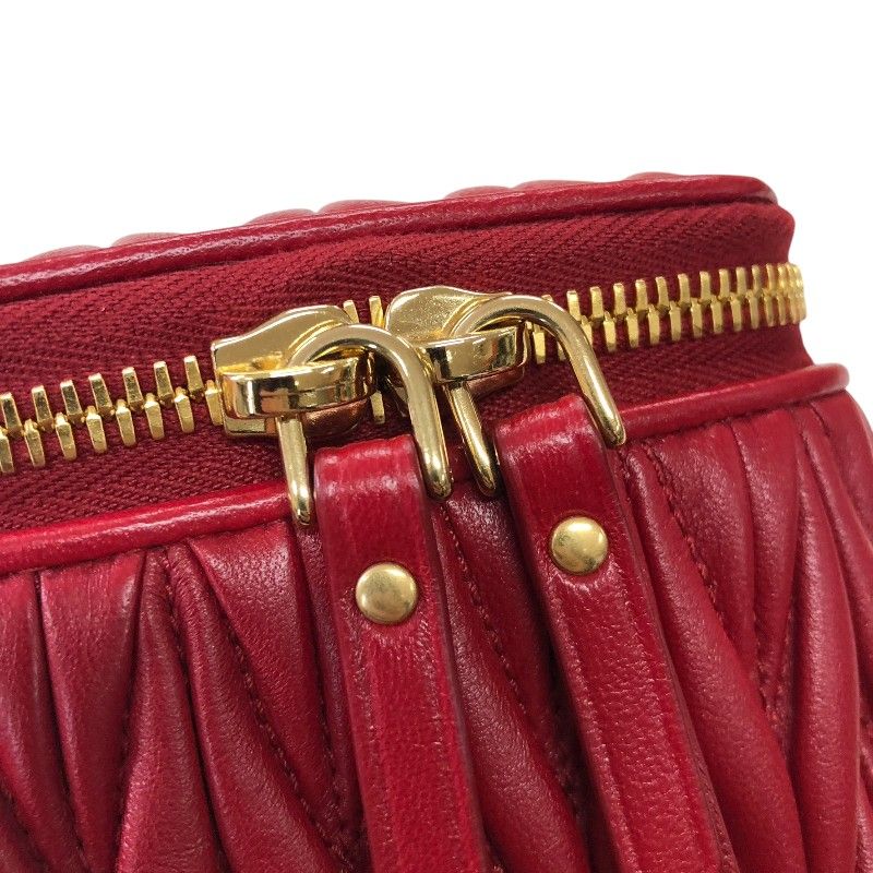 Miu Miu Matelassé Leather Micro Bag - Red with Gold Hardware