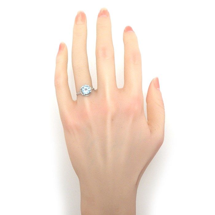 MAUBOUSSIN Soleil Éte Ring with Blue Topaz & Diamond in K18WG