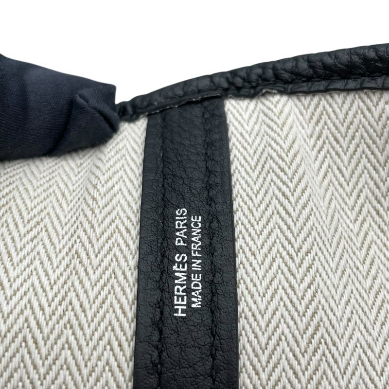 HERMES Garden Party PM Y刻 Black Negonda Handbag with Silver Hardware