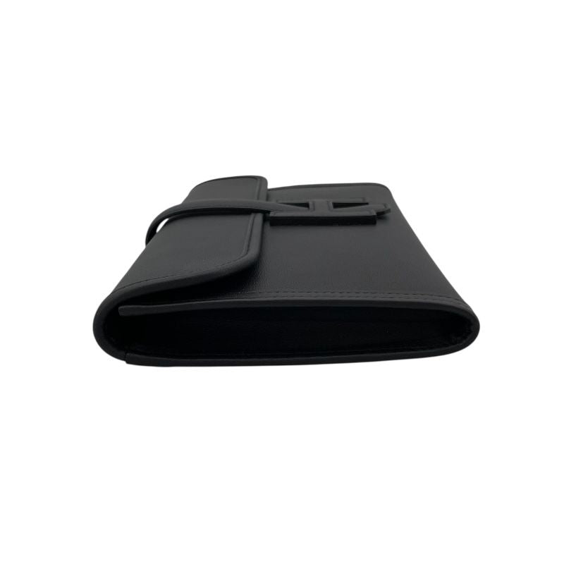 HERMES Jige Elan 29 Clutch Bag in Black Swift Leather