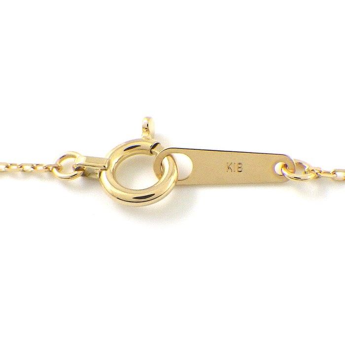 Exquisite K18YG Diamond Necklace with Ring Motif - 0.10ct