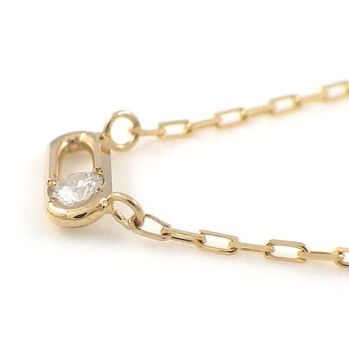 Exquisite K18YG Diamond Link Necklace - 0.02ct Elegance