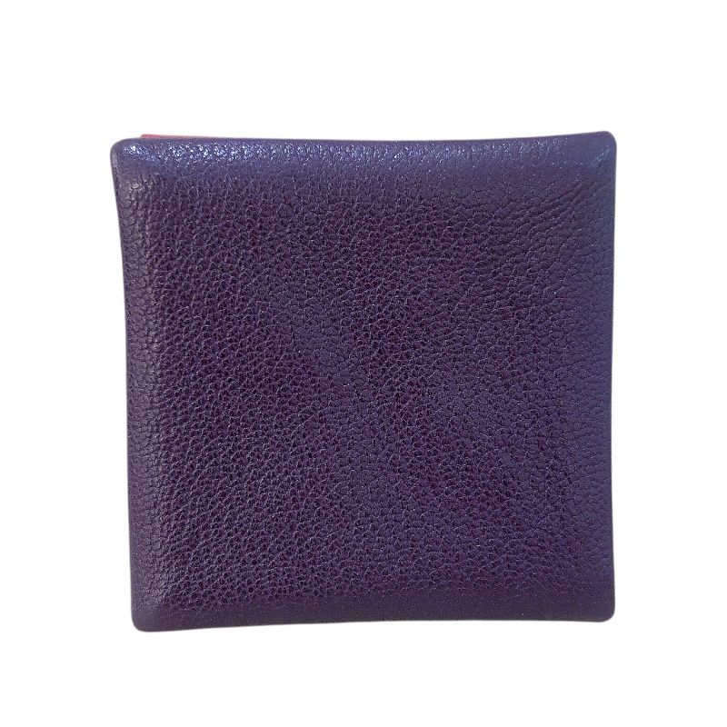 HERMES Zulu Coin Case in Pink & Purple Sheepskin - Exquisite Craftsmanship