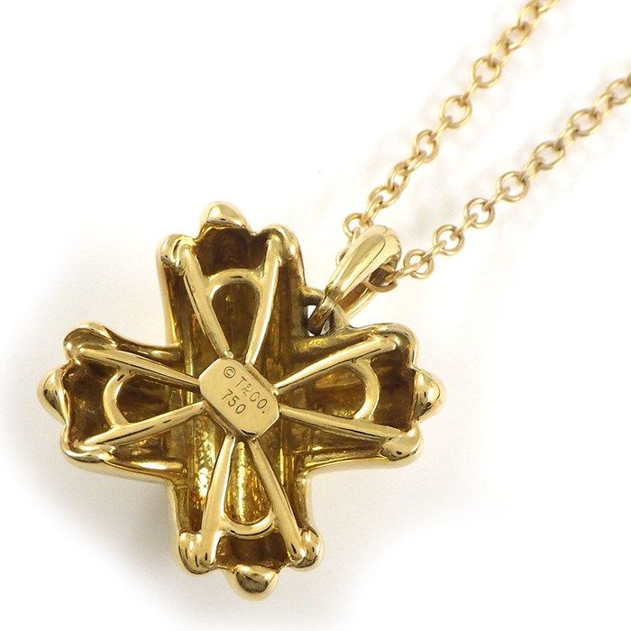 Tiffany & Co. Signature Cross Necklace in K18 Yellow Gold