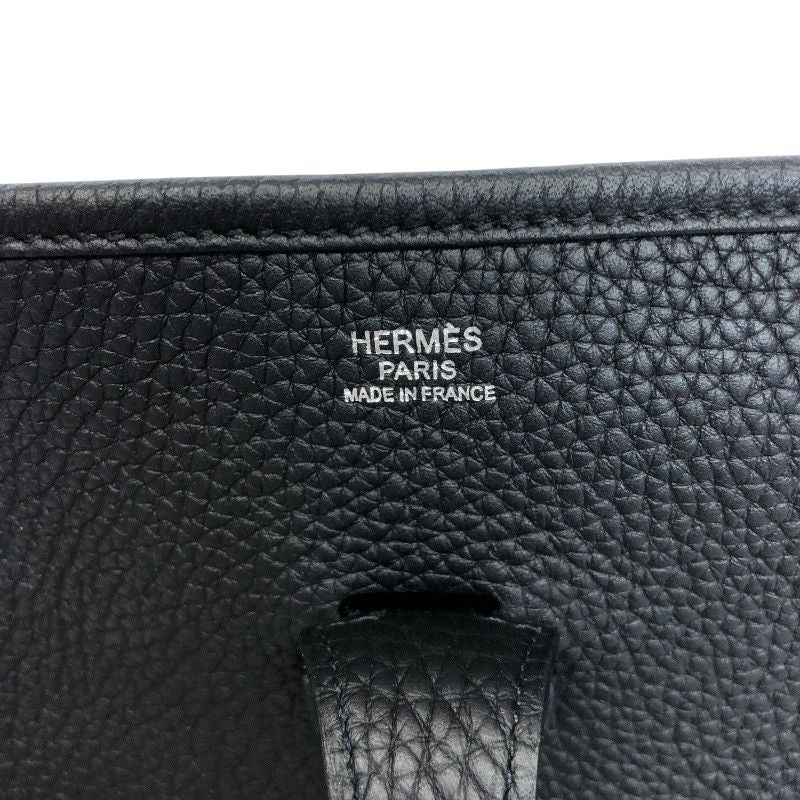 HERMES Evelyne III PM Black Togo Leather Shoulder Bag