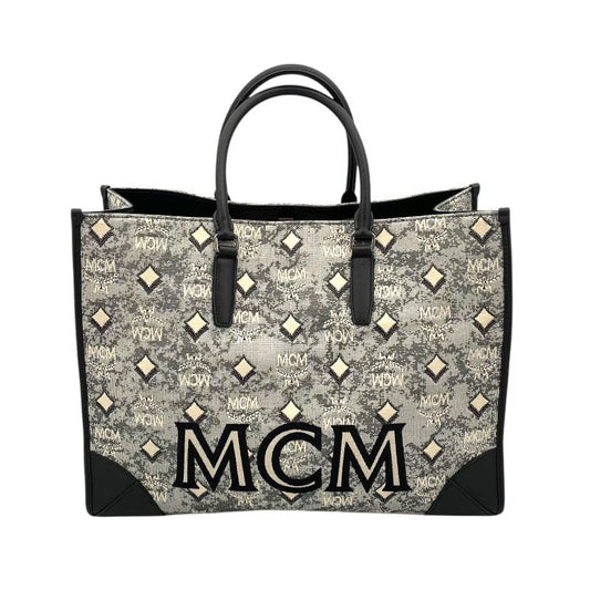 MCM Munich Tote Bag in Grey Monogram Jacquard - Exquisite Craftsmanship