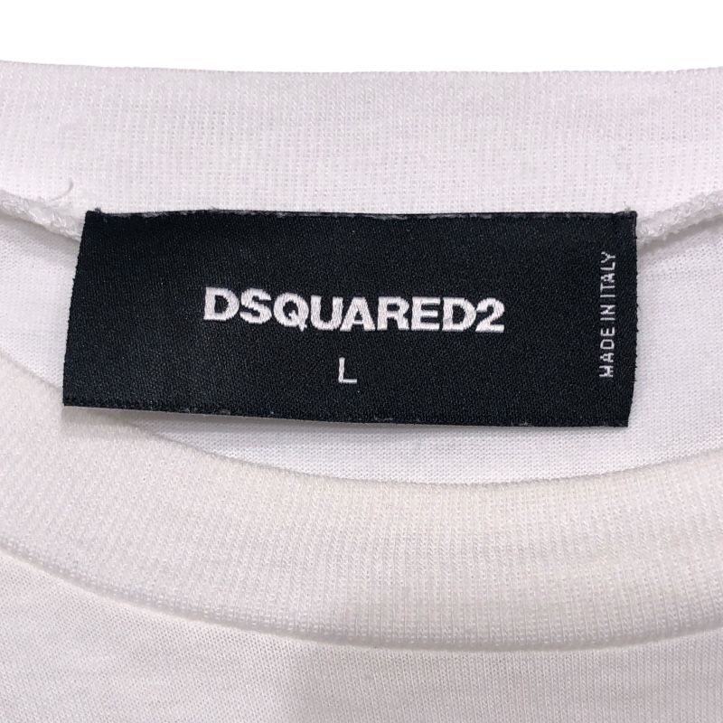 DSQUARED Logo Print T-Shirt - White Cotton for Men