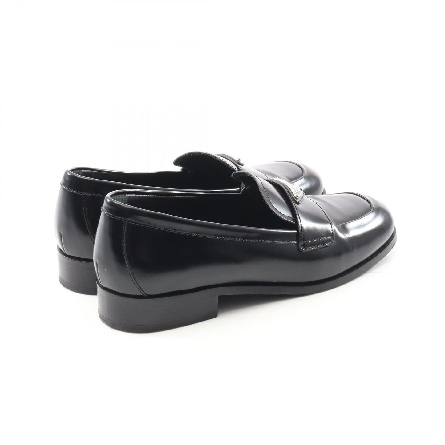 PRADA Triangle Logo Leather Loafers - Timeless Elegance