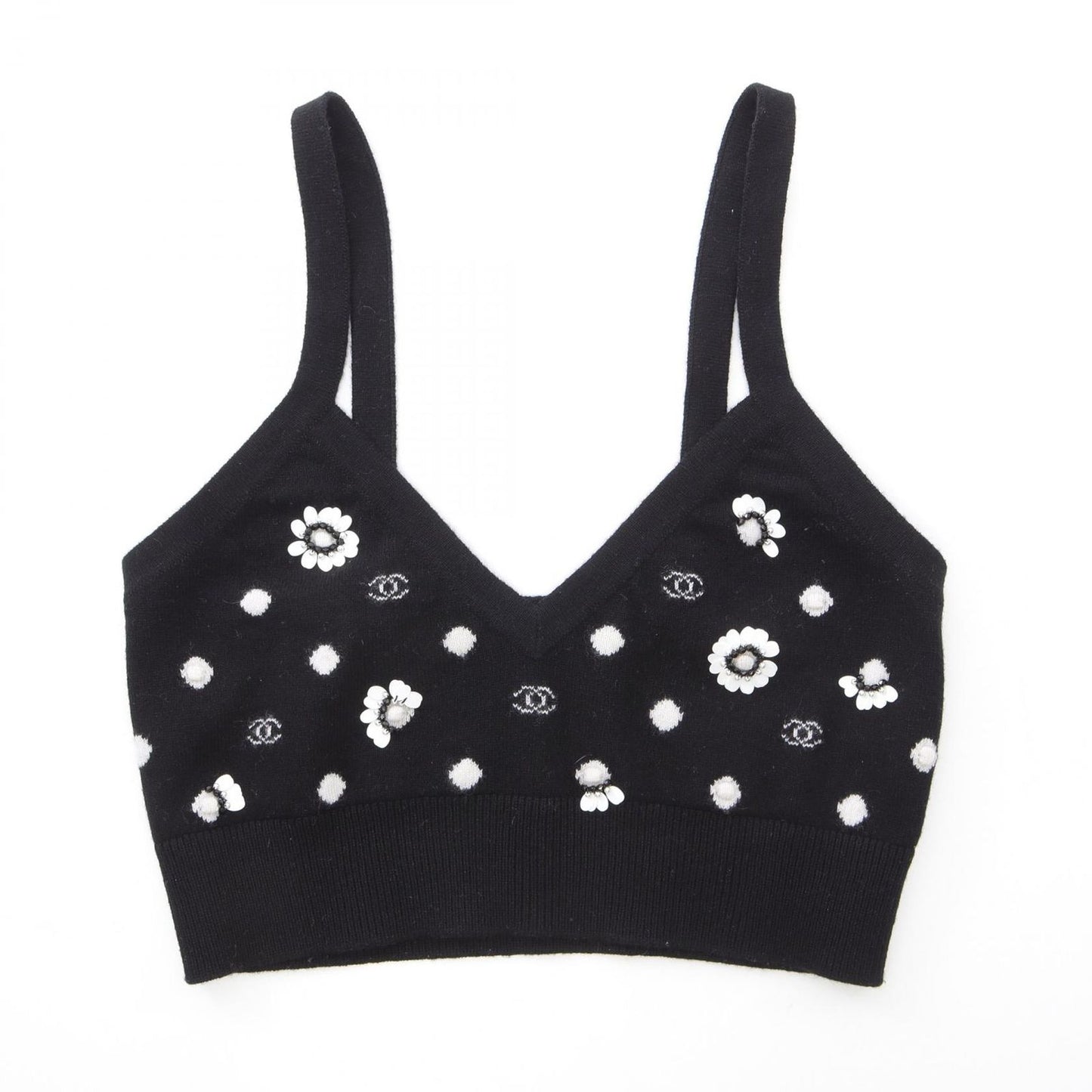 CHANEL Black Cashmere Bustier Top - Timeless Elegance