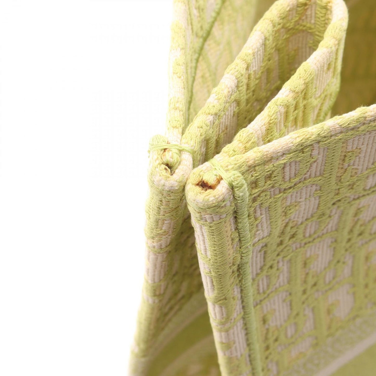 Dior Book Tote Large in Yellow-Green Canvas - Timeless Elegance