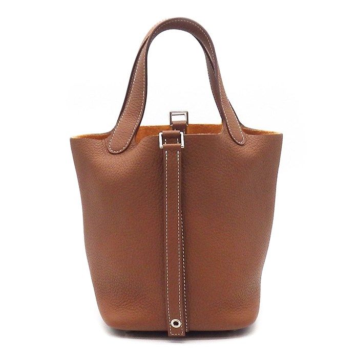 HERMES Picotin Lock PM Handbag - Gold Togo Leather, 2023