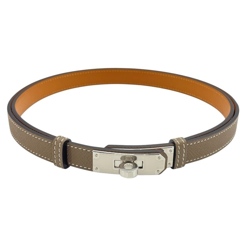 HERMES Kelly Belt in Etoupe with Silver Hardware - Unmatched Elegance