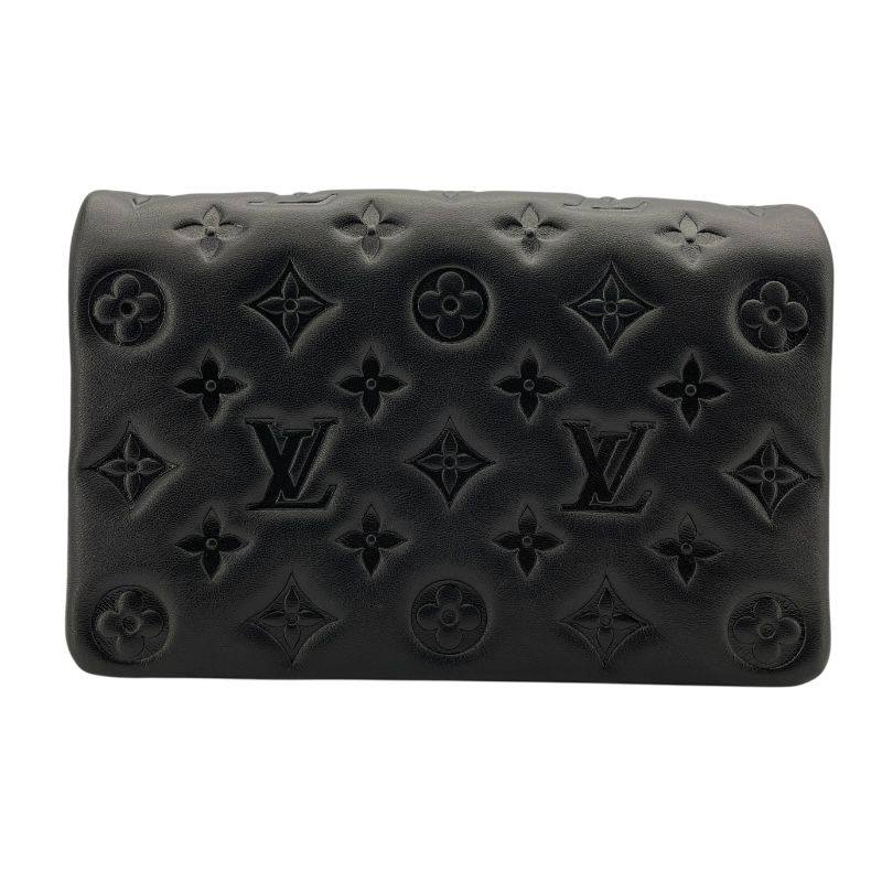 Louis Vuitton Pochette Coussin M82116 Noir Embossed Lambskin Shoulder Bag