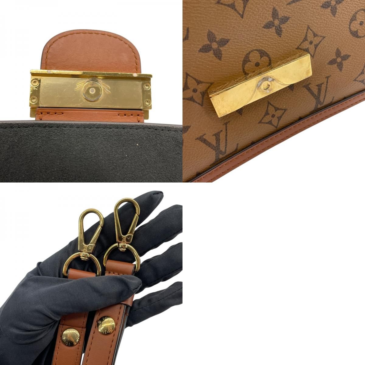 Louis Vuitton Dauphine Mini Monogram Reverse Shoulder Bag - Brown