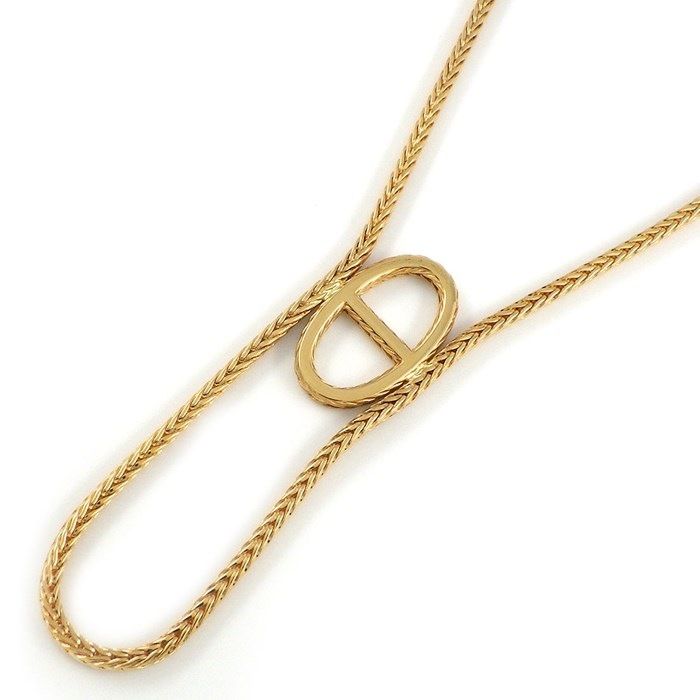 HERMES Chaine d'Ancre Danae Spike Chain Necklace in K18 Yellow Gold