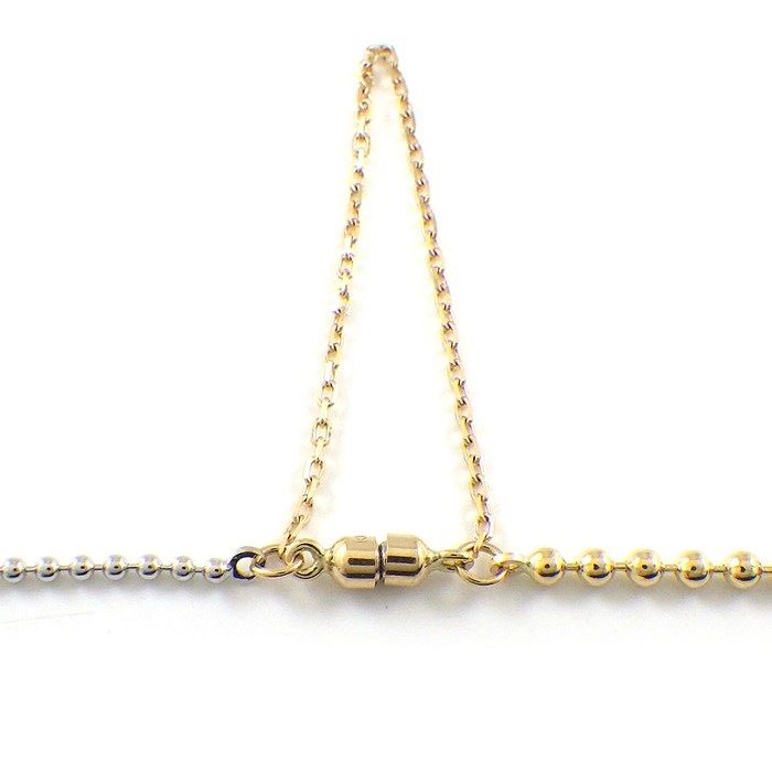 Exquisite K10YG & K10WG Two-Tone Ball Chain Bracelet