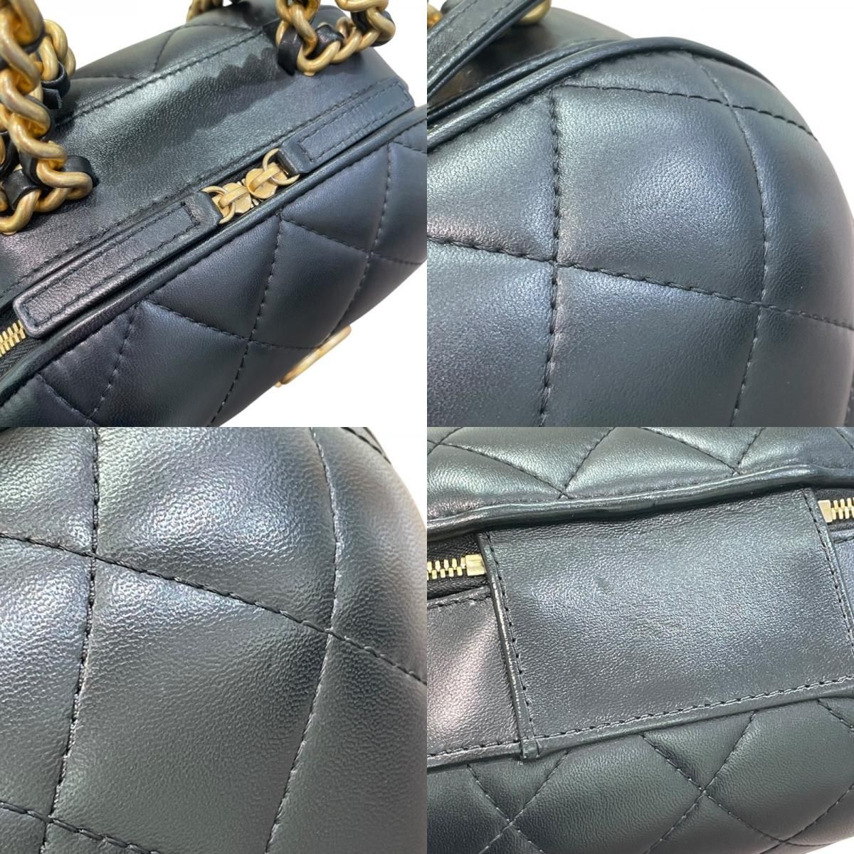 CHANEL Matelassé 2WAY Shoulder Bag in Black & Gold Hardware