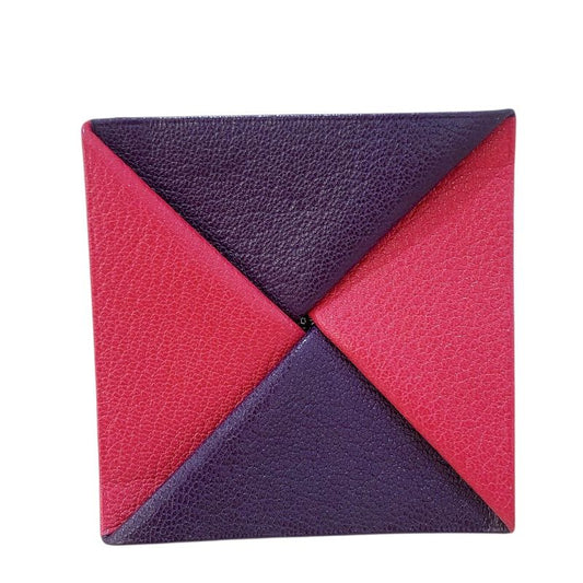 HERMES Zulu Coin Case in Pink & Purple Sheepskin - Exquisite Craftsmanship