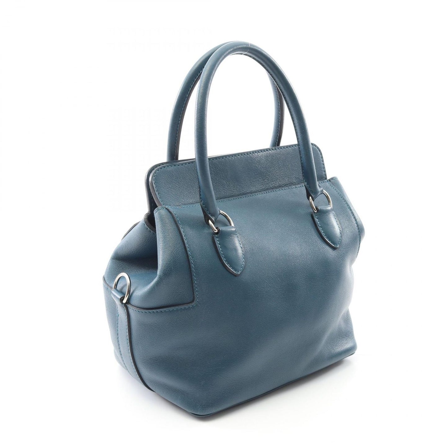 HERMES Toolbox 20 Handbag in Blue Swift Leather - Timeless Elegance