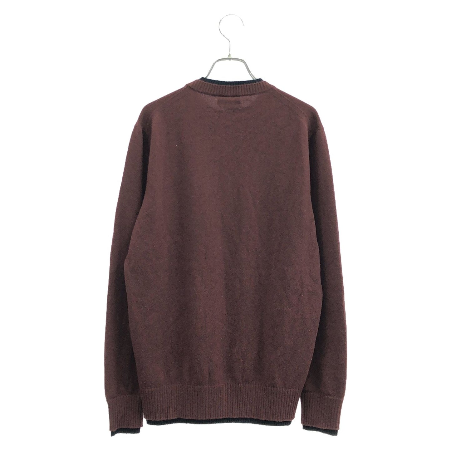 HERMES Burgundy Wool Knit Sweater - Timeless Elegance