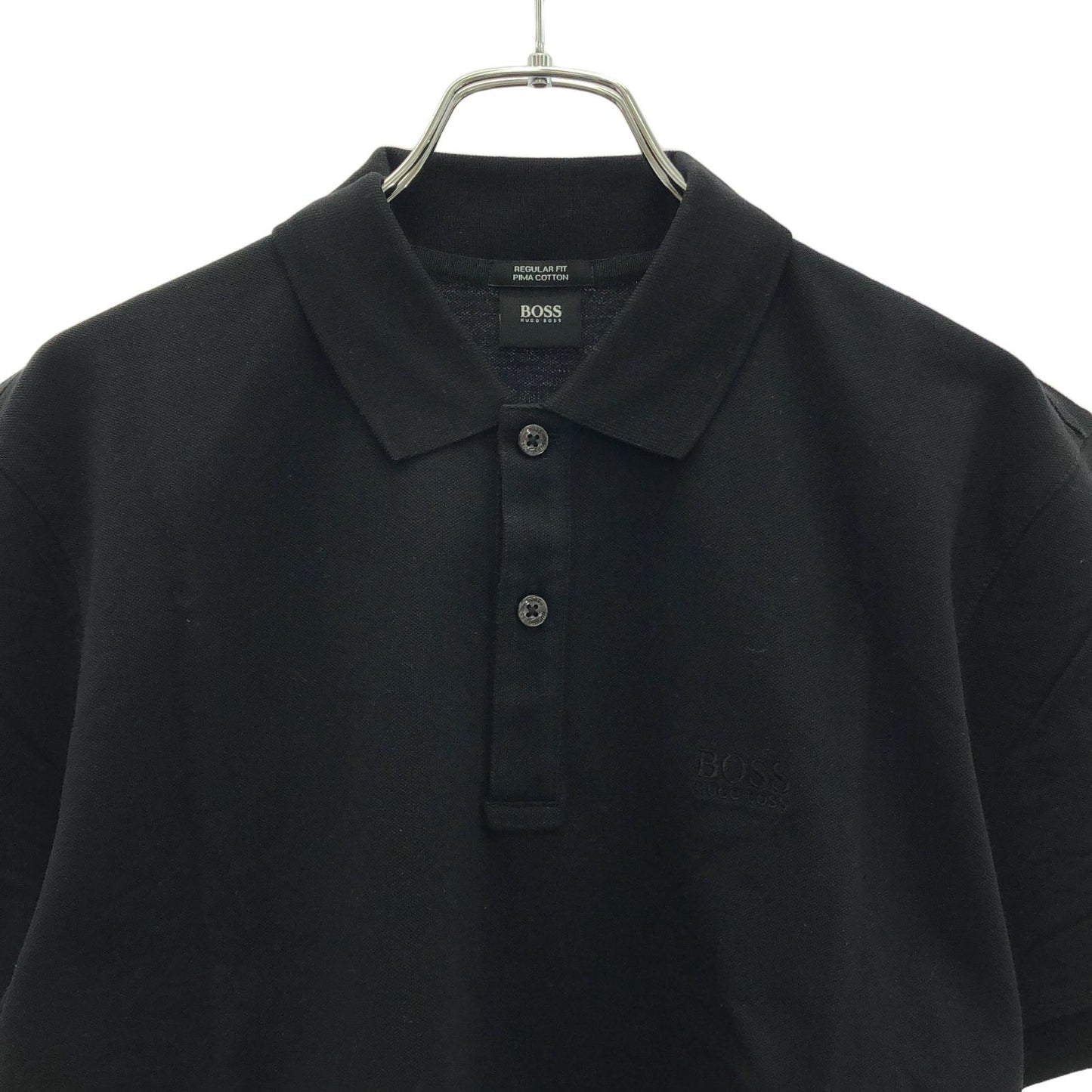 HUGO BOSS Black Cotton Polo Shirt - Timeless Elegance