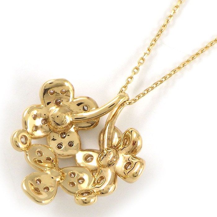 Ponte Vecchio Flower Pave Diamond Necklace in 18K Yellow Gold