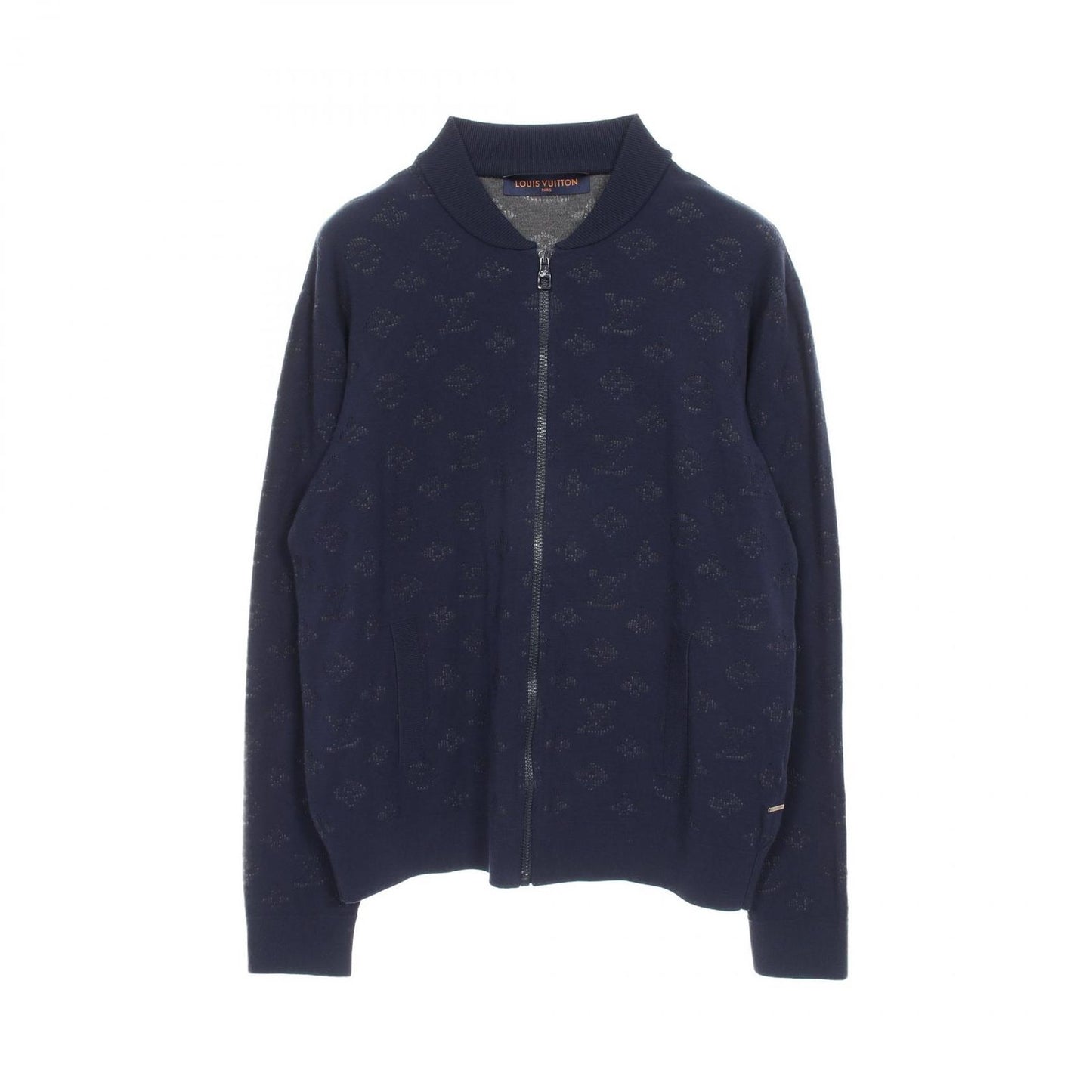 Louis Vuitton Drop Needle Monogram Knit Jacket - Navy S