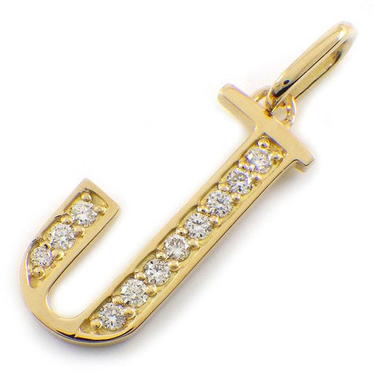 Exquisite Diamond Initial Pendant 'J' in 18K Yellow Gold