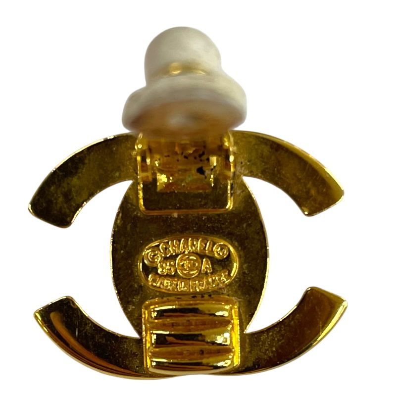 CHANEL Coco Mark Turn Lock Earrings in Gold Metal - Exquisite Elegance