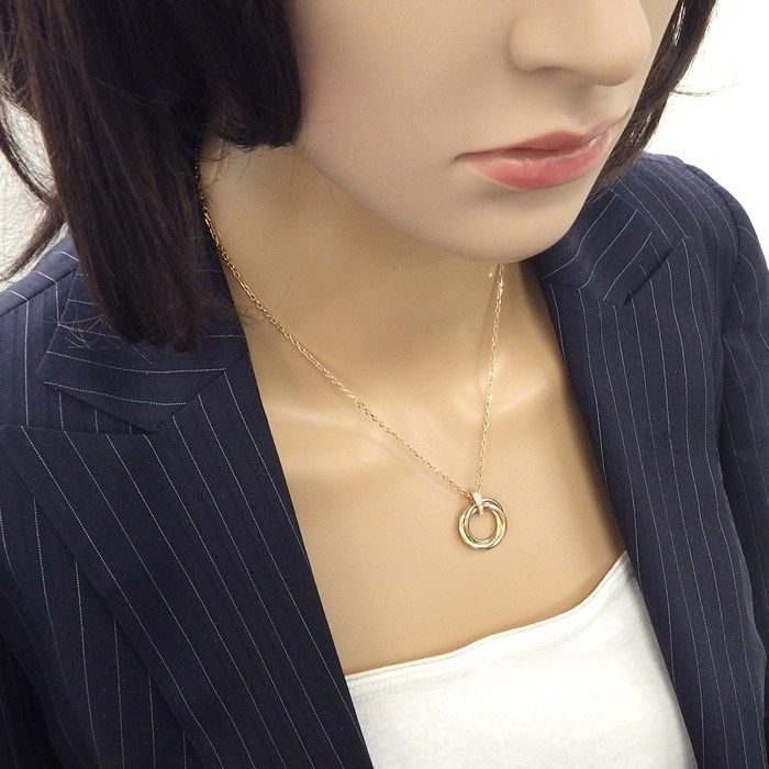 Cartier Trinity Circle Necklace with Diamonds in Three Colors
