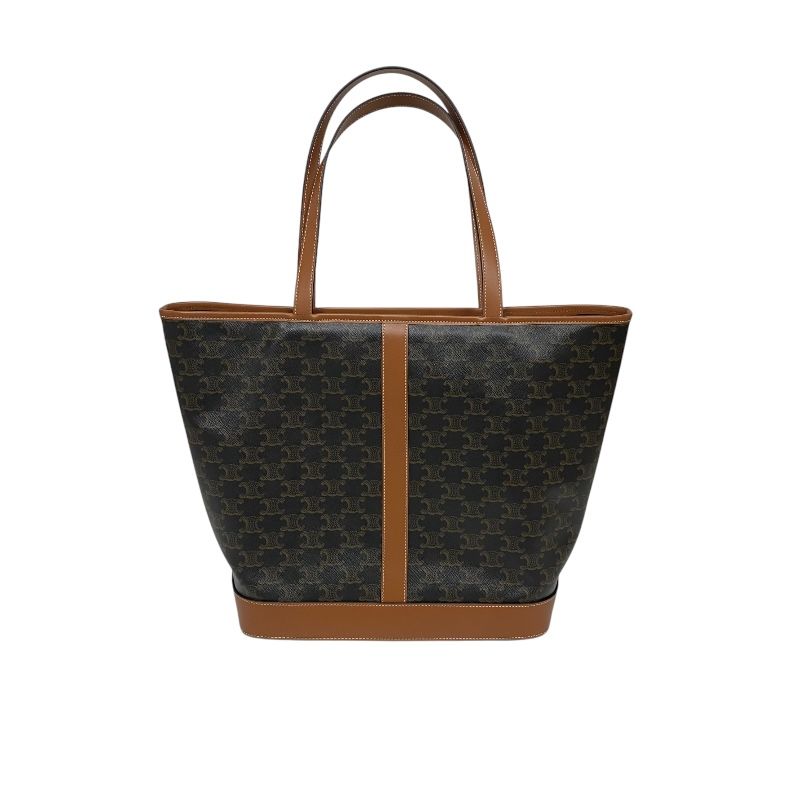 CELINE Medium Cabas 115072 Tan Triomphe Canvas Tote Bag