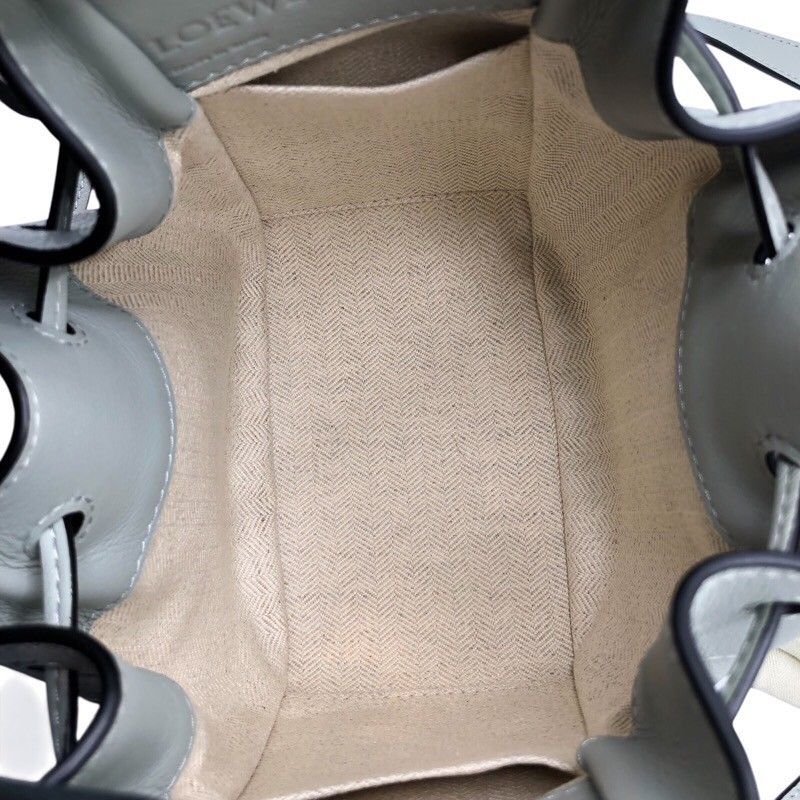 LOEWE Hammock Drawstring Mini Bag in Ash Grey with Gold Hardware