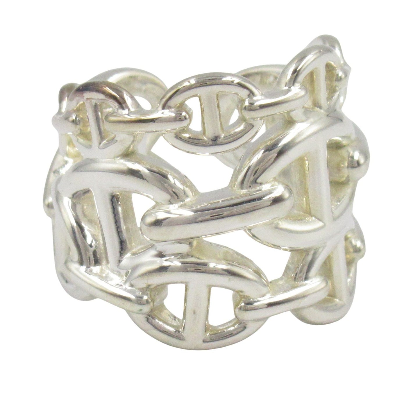 HERMES Silver 925 Chaine d'Ancre Ring - Timeless Elegance