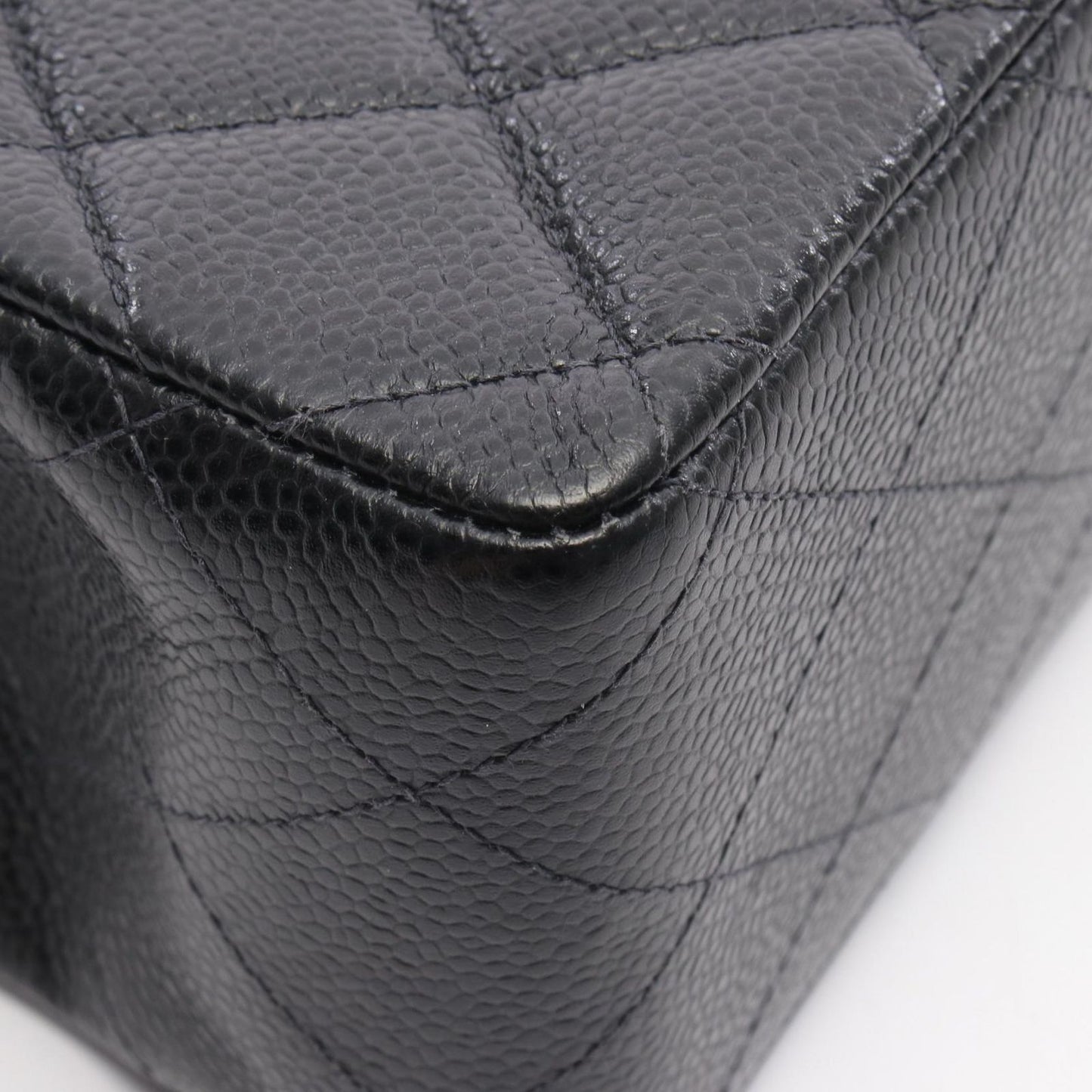 CHANEL Matelassé 30 Single Flap Shoulder Bag in Black Caviar