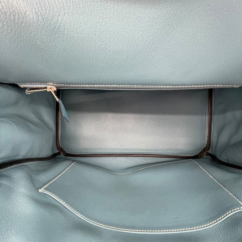 HERMES Birkin 35 Blue Jean Togo Handbag with Silver Hardware